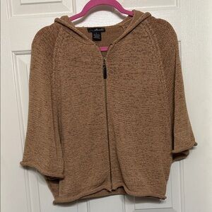 Willi Smith Tan Hooded Poncho Sweater